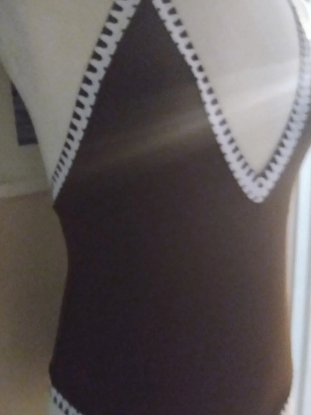 NWT Tempt Me Brown One-Piece Swimsuit with Contrast Trim Size L